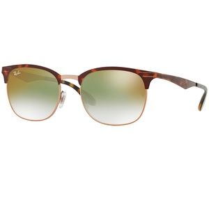 Ray-Ban Sunglasses Copper Havana w/Green Mirrored